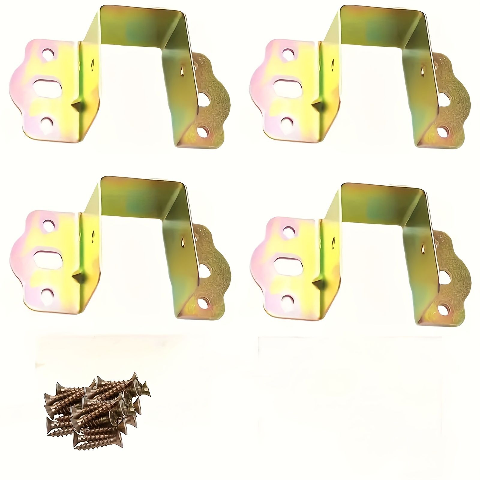 Heavy-Duty Metal Bed Bracket Set with Screws - Easy Install, Strong Corner Support Hooks for Furniture