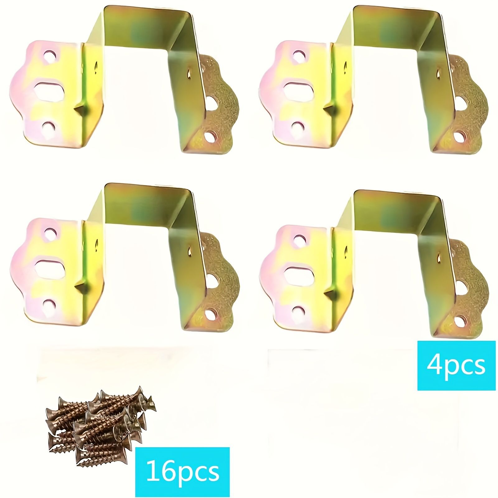 Heavy-Duty Metal Bed Bracket Set with Screws - Easy Install, Strong Corner Support Hooks for Furniture