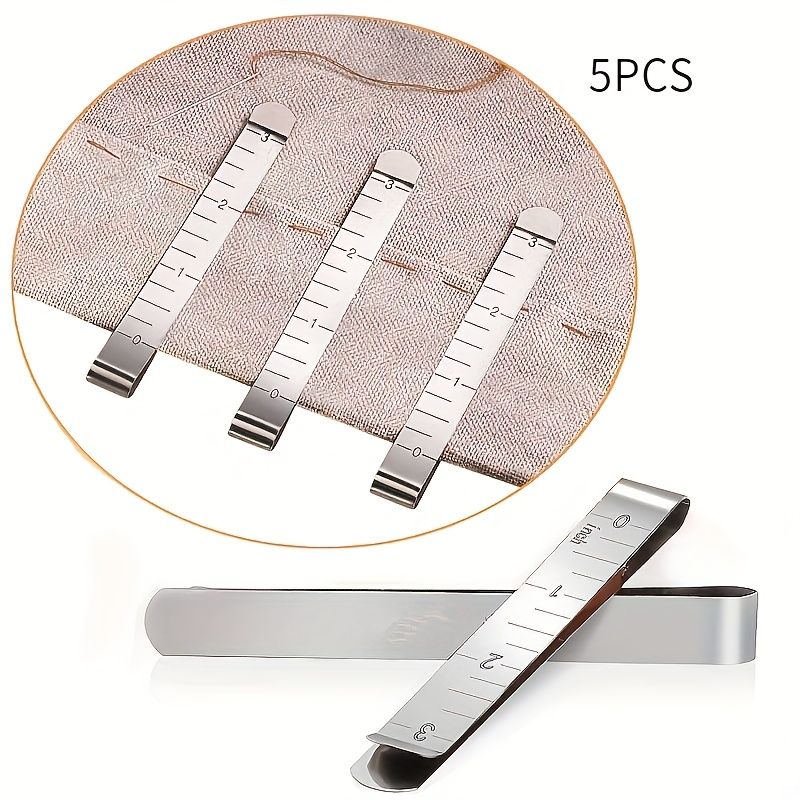 5-10pcs Hemming Clip, Sewing Clip Measuring Ruler Mark Sewing Project Quilting Supplies (3 Inches)