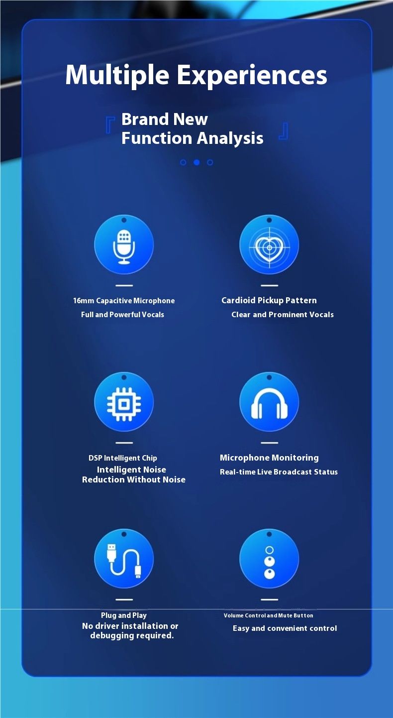 Professional USB Condenser Microphone Studio Recording Mic for PC Computer Gaming Streaming Podcasting Laptop Desktop