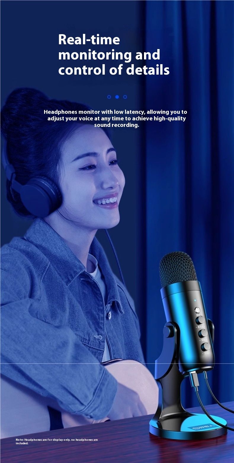 Professional USB Condenser Microphone Studio Recording Mic for PC Computer Gaming Streaming Podcasting Laptop Desktop