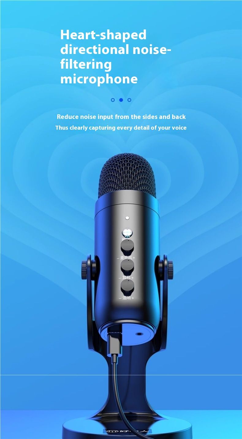 Professional USB Condenser Microphone Studio Recording Mic for PC Computer Gaming Streaming Podcasting Laptop Desktop