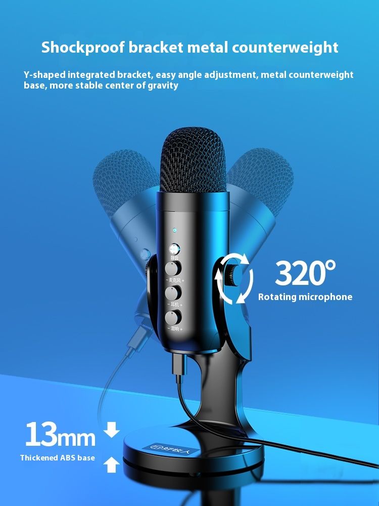 Professional USB Condenser Microphone Studio Recording Mic for PC Computer Gaming Streaming Podcasting Laptop Desktop
