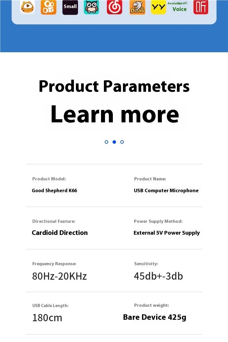 Professional USB Condenser Microphone Studio Recording Mic for PC Computer Gaming Streaming Podcasting Laptop Desktop