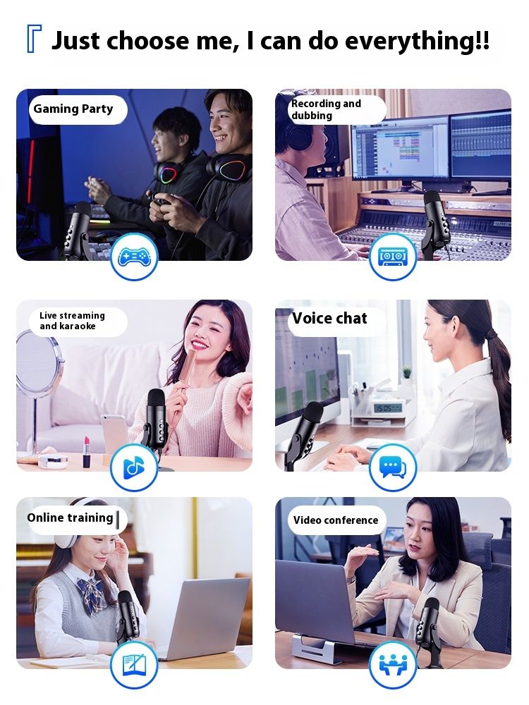 Professional USB Condenser Microphone Studio Recording Mic for PC Computer Gaming Streaming Podcasting Laptop Desktop