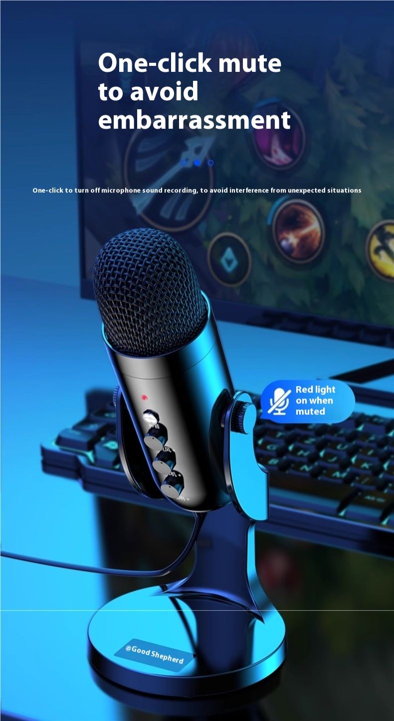 Professional USB Condenser Microphone Studio Recording Mic for PC Computer Gaming Streaming Podcasting Laptop Desktop
