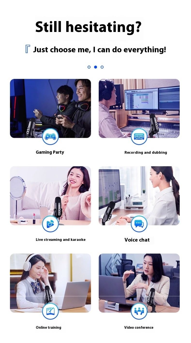 Professional USB Condenser Microphone Studio Recording Mic for PC Computer Gaming Streaming Podcasting Laptop Desktop