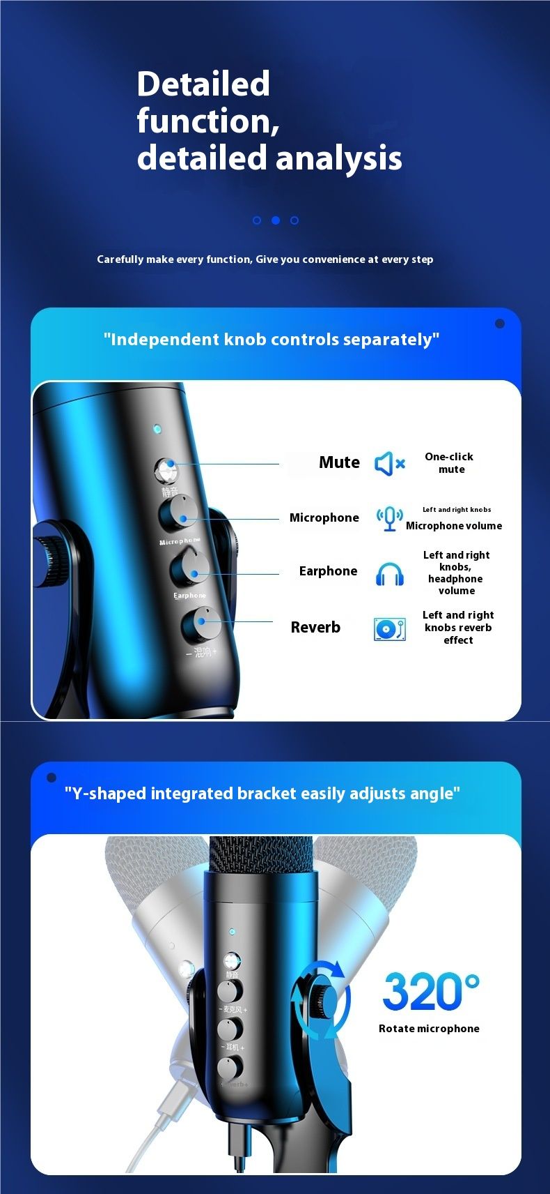 Professional USB Condenser Microphone Studio Recording Mic for PC Computer Gaming Streaming Podcasting Laptop Desktop