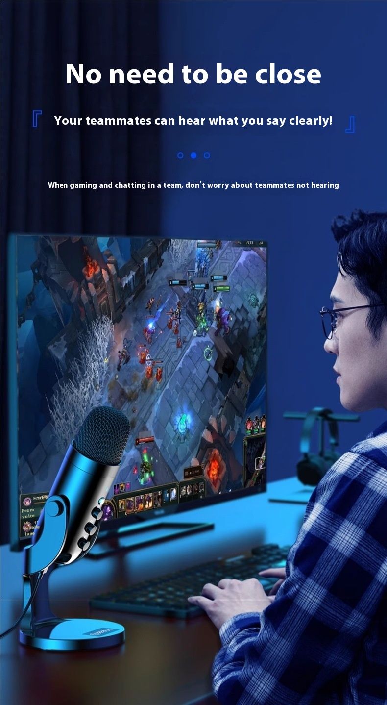 Professional USB Condenser Microphone Studio Recording Mic for PC Computer Gaming Streaming Podcasting Laptop Desktop