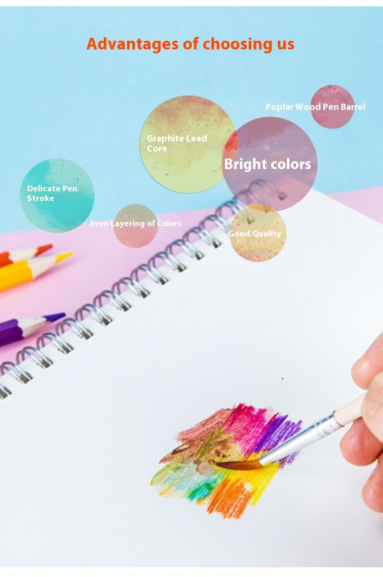 Oil-Based Colored Pencils Set, Art Drawing Supplies for Kids & Students