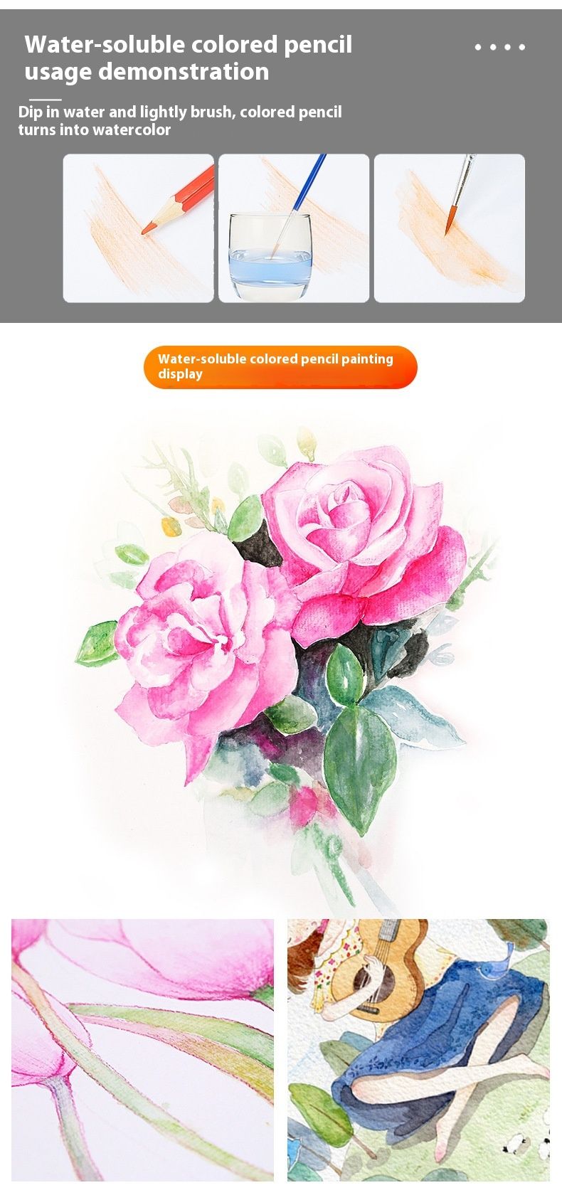 Oil-Based Colored Pencils Set, Art Drawing Supplies for Kids & Students