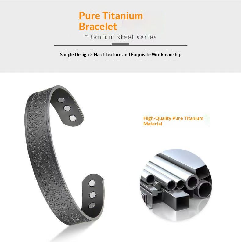 1PC Viking Tree of Life Titanium Bracelet - Vintage Style, Magnetic Energy, Unisex