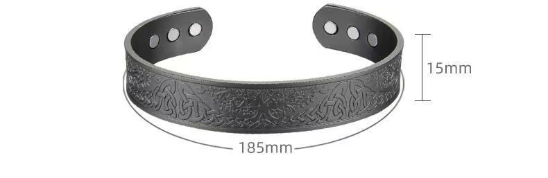 1PC Viking Tree of Life Titanium Bracelet - Vintage Style, Magnetic Energy, Unisex