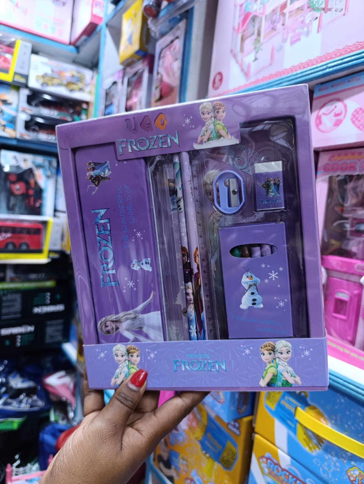 CARTOON THEMED PENCIL BOX SET FOR KIDS - Unicorn Multicore Pen, Unicorn Scale, Eraser, Sharpner Unicorn Diary (Stationary Set with UnicornTheme Cryons.