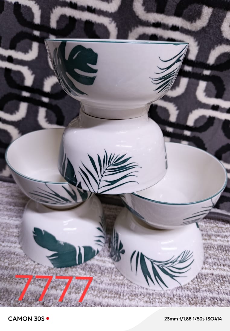 6 PCS SET OF WHITE ELEGANT CERAMIC BOWLS -Perfect for soups, stews, cereals, pasta, salads, and more, Microwave and Dishwasher Safe