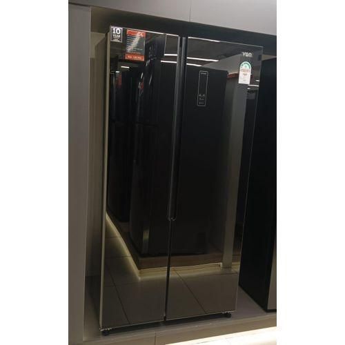 VON 429 LITRES SIDE BY SIDE REFRIGERATOR, External Digital Temperature Control, In-built Deodoriser, Led Lighting In Both Fridge & Freezer Compartment, Tampered Glass Shelves.