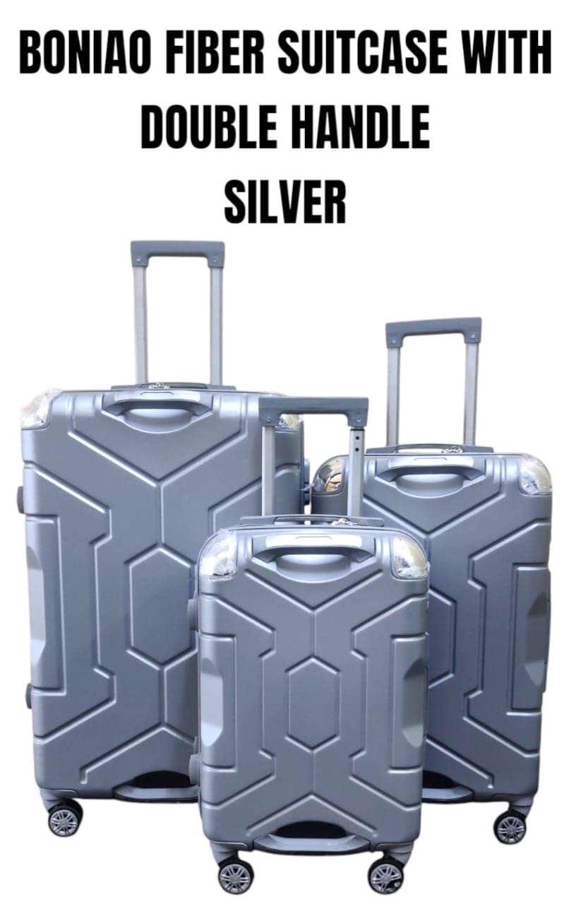 Boniao 3-in-1 Double Handle Fiber Suitcase Set – Large, Medium & Small | Durable Travel Luggage, Premium fiber construction – strong, lightweight, and durable.