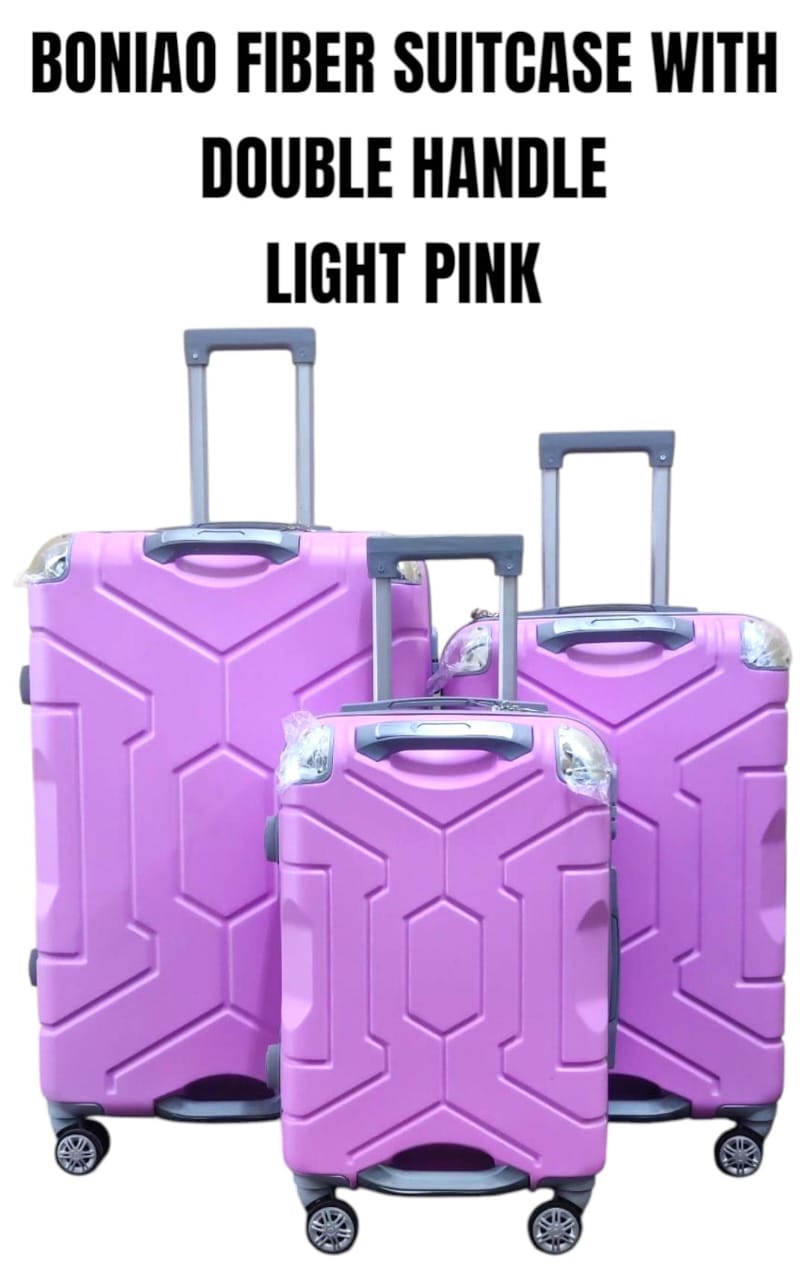 Boniao 3-in-1 Double Handle Fiber Suitcase Set – Large, Medium & Small | Durable Travel Luggage, Premium fiber construction – strong, lightweight, and durable.