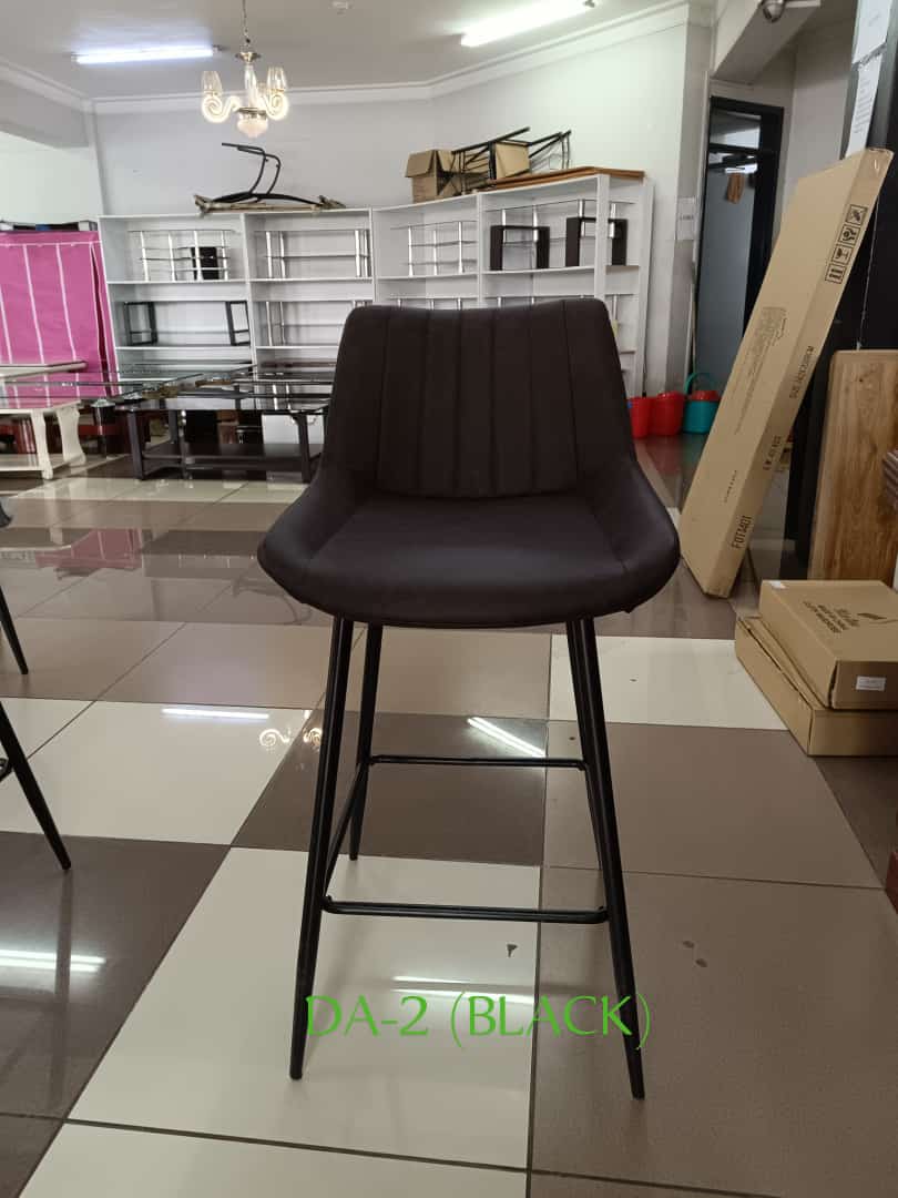 Executive Adjustable Bar Stool – Foam Seat, Fabric Cover, Stainless Steel Base, Comfortable foam padding with soft fabric cover, Durable stainless steel base and footrest, 360° swivel.