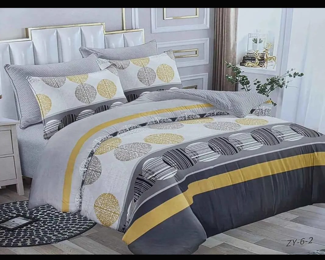 Honey G Binded Duvet Set – 6×7, 1 Duvet, 1 Bedsheet & 2 Pillowcases, Binded design for a neat and tidy look, Soft, comfortable, and durable fabric.