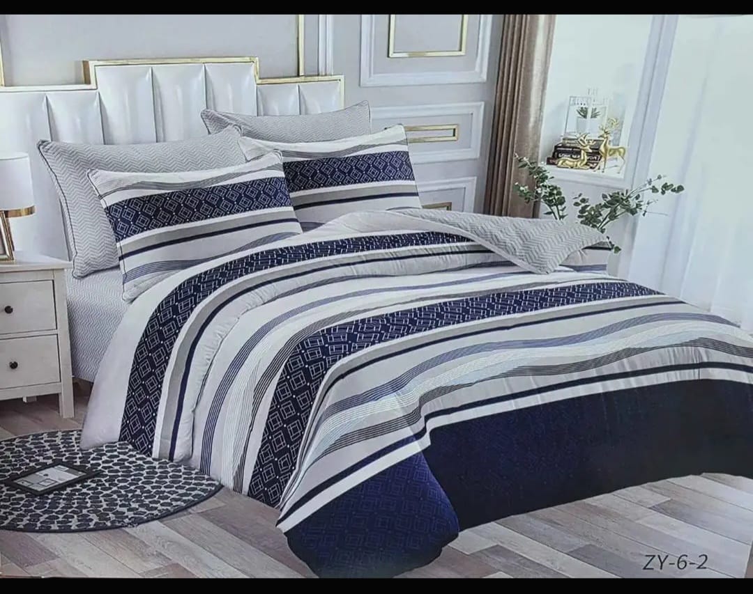 Honey G Binded Duvet Set – 6×7, 1 Duvet, 1 Bedsheet & 2 Pillowcases, Binded design for a neat and tidy look, Soft, comfortable, and durable fabric.