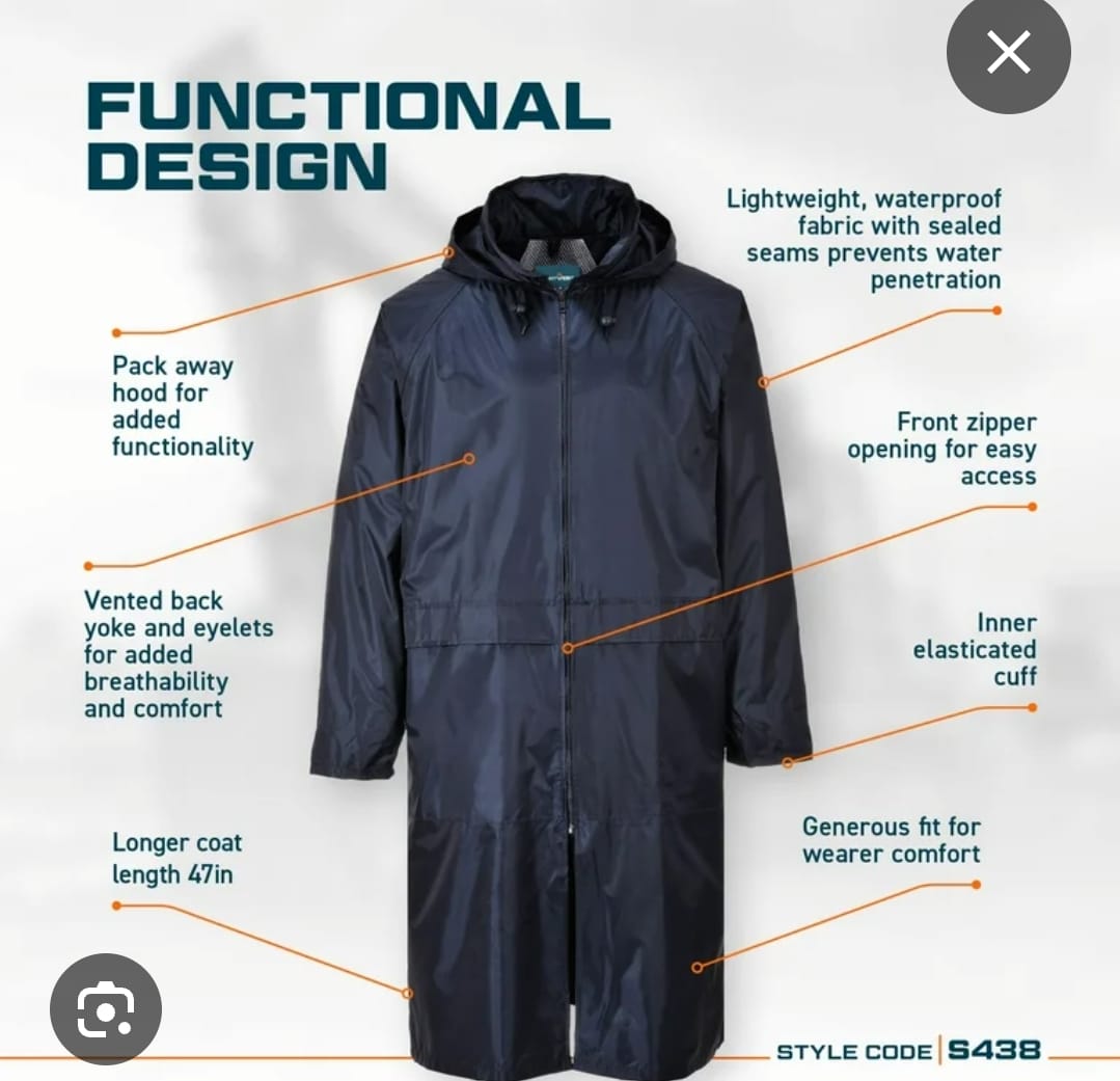 Heavy Duty Raincoat with Hood & Zipper – Durable Rain Protection, Comes with a hood for added coverage, Zipper closure for easy wear and secure fit, Lightweight and comfortable for daily use.