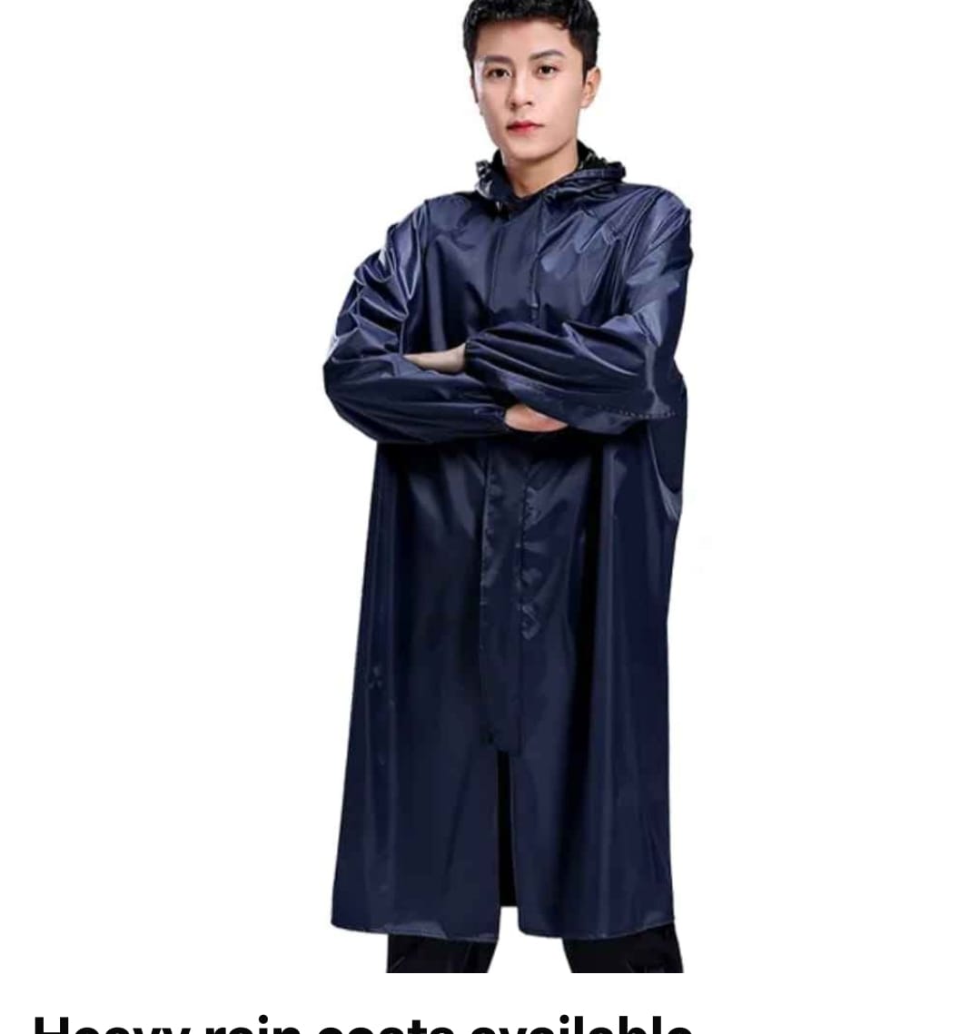 Heavy Duty Raincoat with Hood & Zipper – Durable Rain Protection, Comes with a hood for added coverage, Zipper closure for easy wear and secure fit, Lightweight and comfortable for daily use.