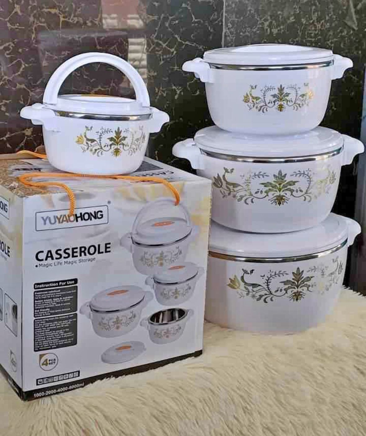 HOTPOT.Generic Casserole 4 Pcs Set Insulated Casserole Hot Pots