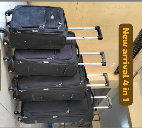 4-in-1 Luxurious Fabric Travel Set – Style, Space & Smooth Travel smarter with this premium 4-in-1 fabric suitcase and briefcase set designed for elegance and convenience