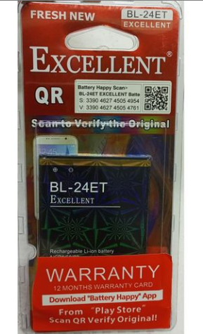 Excellent ORIGINAL Tecno Pop 2F BL-24ET Phone Battery