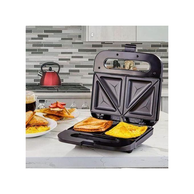 2 Slice In 1 Sandwich Maker And Bread Toaster   can be used to cook a variety of dishes. The plates are non-stick coated so that food can easily be served and for easy cleaning. There are plate releas