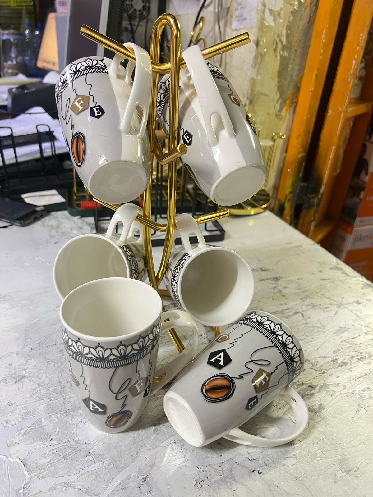 6 pcs coffee  Long colorful Ceramic Coffee /Tea Mugs For serving coffee and tea Easy to clean Heavy durable ceramic material a set of 6pcs