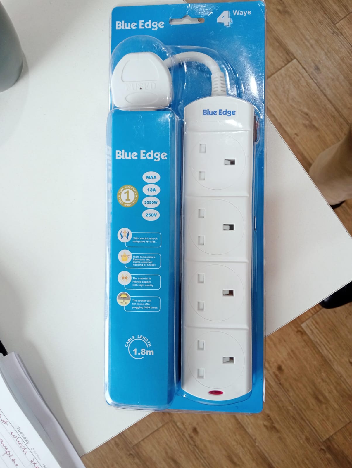 High quality surge blue edge power extension