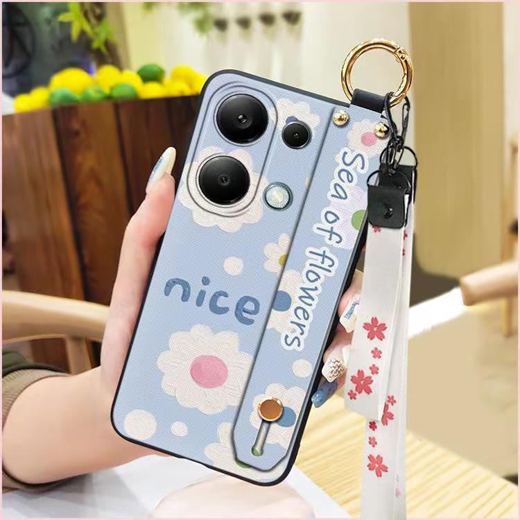 3D Cool Fashion Trendy Wristband Phone Case For Xiaomi Redmi Note 13 Pro -4G/POCO M6 Pro -4G, Hand Strap Soft Holder Cover & Lanyard