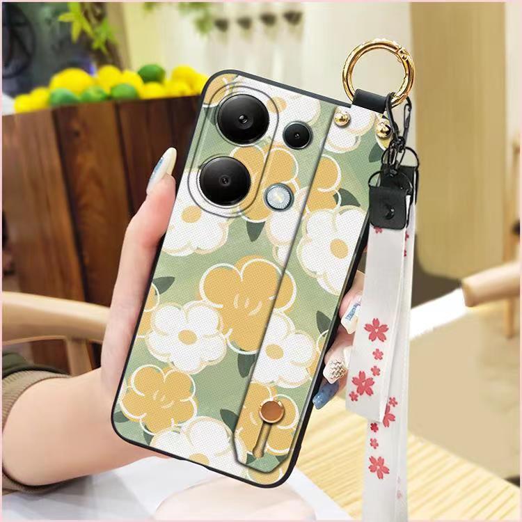 3D Cool Fashion Trendy Wristband Phone Case For Xiaomi Redmi Note 13 Pro -4G/POCO M6 Pro -4G, Hand Strap Soft Holder Cover & Lanyard