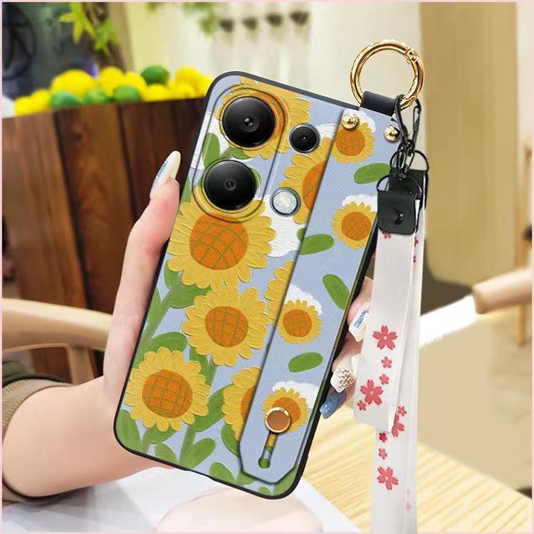 3D Cool Fashion Trendy Wristband Phone Case For Xiaomi Redmi Note 13 Pro -4G/POCO M6 Pro -4G, Hand Strap Soft Holder Cover & Lanyard