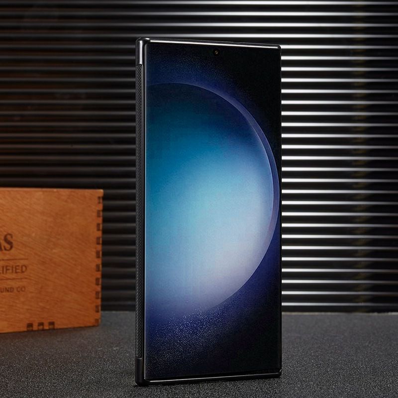 Carbon Fibre PU Leather Business Phone Case For Samsung Galaxy S24 S23 S22 Ultra S21 FE S20 Ulta Note 20 Ultra 10 Plus S10 Plus Scratch-Resistant Non-Slip Protective Cover