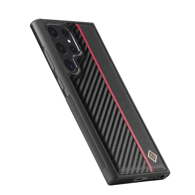 Carbon Fibre PU Leather Business Phone Case For Samsung Galaxy S24 S23 S22 Ultra S21 FE S20 Ulta Note 20 Ultra 10 Plus S10 Plus Scratch-Resistant Non-Slip Protective Cover