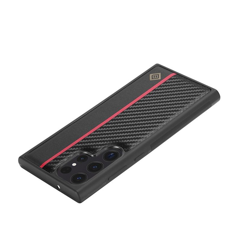 Carbon Fibre PU Leather Business Phone Case For Samsung Galaxy S24 S23 S22 Ultra S21 FE S20 Ulta Note 20 Ultra 10 Plus S10 Plus Scratch-Resistant Non-Slip Protective Cover