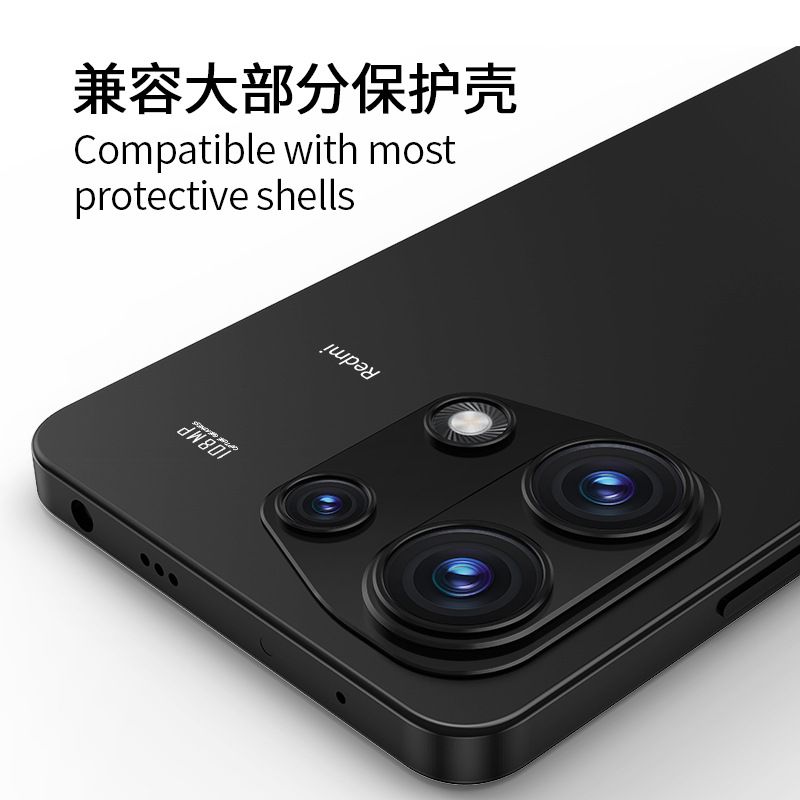 Camera lens Protective Film For Xiaomi Redmi Note 13 -4G  Alloy Camera Cover Without Glass [Barrier Free Shooting] [Protective Case Friendly] [High-Quality Metal]