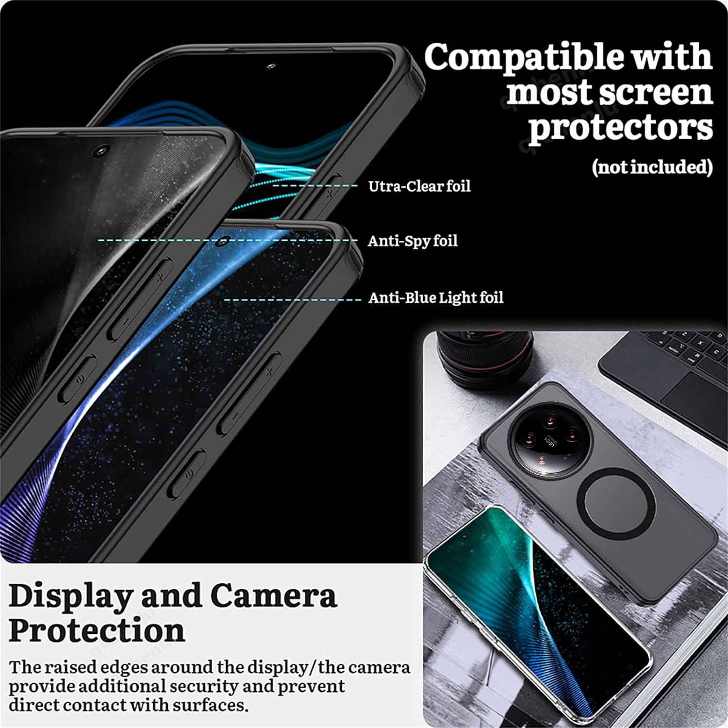 Magnetic Transparent Phone Case For Xiaomi 14 Ultra /13 Ultra 14 13 12 Pro 13T 12T Pro 12 Lite Fall prevention Protective Case