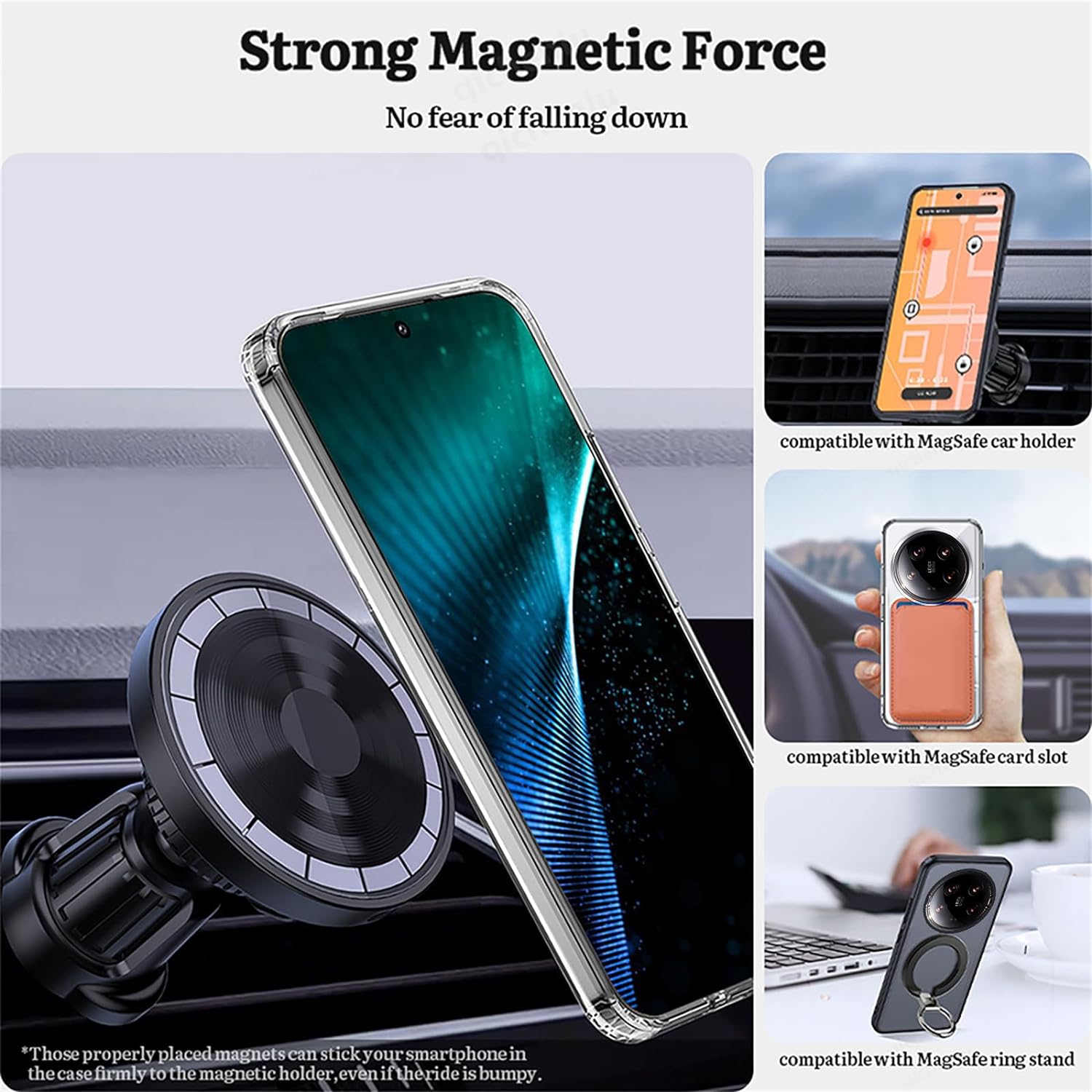 Magnetic Transparent Phone Case For Xiaomi 14 Ultra /13 Ultra 14 13 12 Pro 13T 12T Pro 12 Lite Fall prevention Protective Case