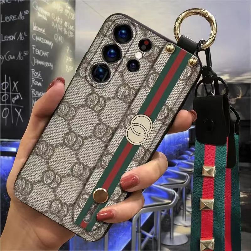 3D Cool Fashion Trendy Wristband Phone Case for Samsung Galaxy S24 S23 S22 Ultra S21 S20 FE S10 S9 S8 + Plus S10E Note 20 Ultra 10 Plus 9 8 Hand Strap Soft Holder Cover & Lanyard