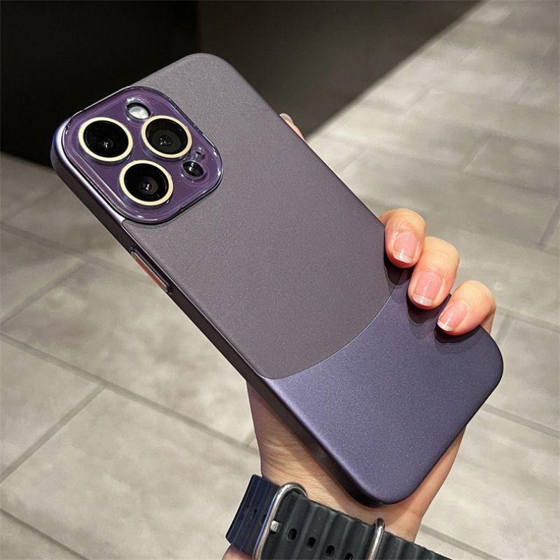 New Arrival - iPhone 15 14 13 12 11 Pro Max Crystal Lens Duplex Nappa Pattern Phone Case Apple 14 Slip Resistant 13 Protective Case