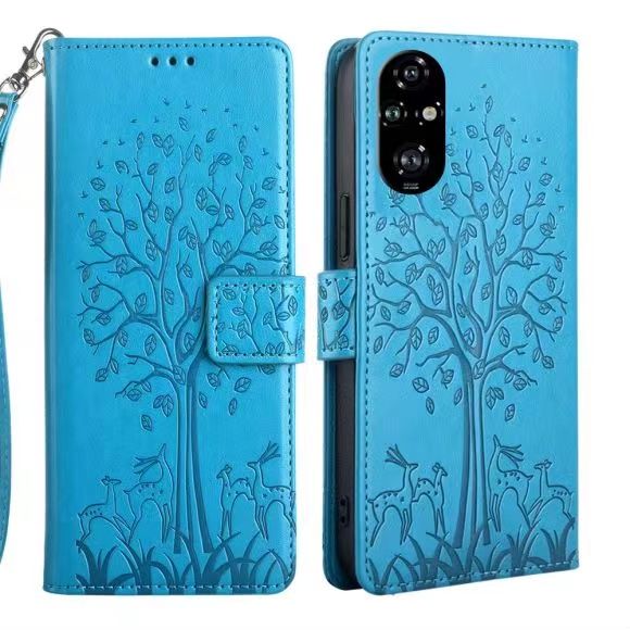 Wallet Leather Cover For Honor 200 -5G, Honor 200 Pro -5G Magnetic Closure with Hand Strap