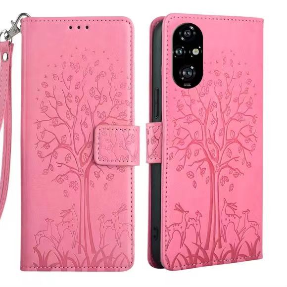 Wallet Leather Cover For Honor 200 -5G, Honor 200 Pro -5G Magnetic Closure with Hand Strap
