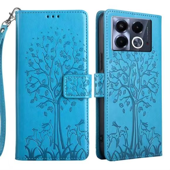 Wallet Leather Cover For Infinix Note 40 -4G, Note 40 Pro -5G, Note 40 Pro+ Plus -5G, Note 40 Pro -5G Magnetic Closure with Hand Strap