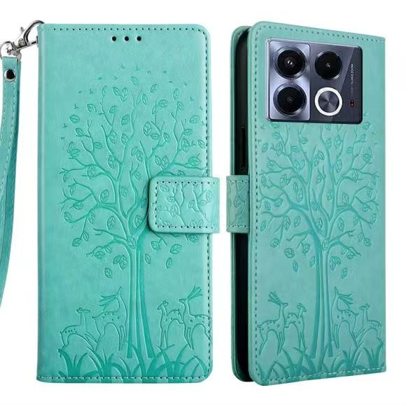 Wallet Leather Cover For Infinix Note 40 -4G, Note 40 Pro -5G, Note 40 Pro+ Plus -5G, Note 40 Pro -5G Magnetic Closure with Hand Strap