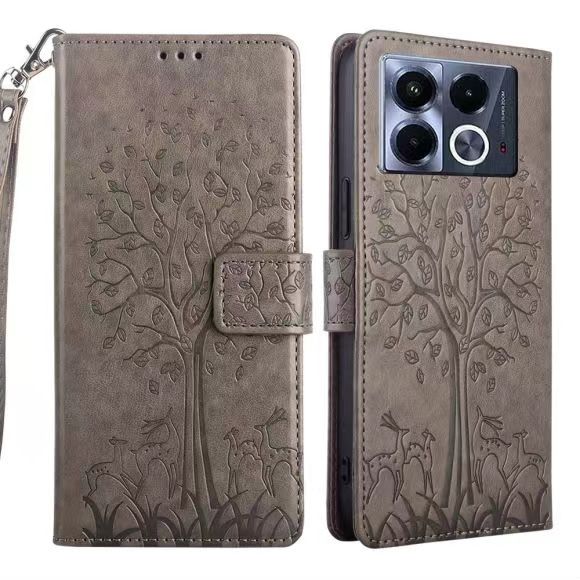 Wallet Leather Cover For Infinix Note 40 -4G, Note 40 Pro -5G, Note 40 Pro+ Plus -5G, Note 40 Pro -5G Magnetic Closure with Hand Strap