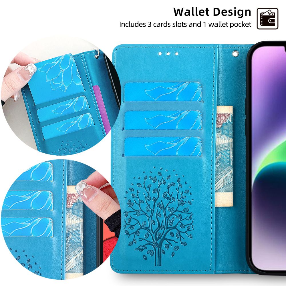 Wallet Leather Cover For Vivo Y28 -4G Magnetic Closure with Hand Strap